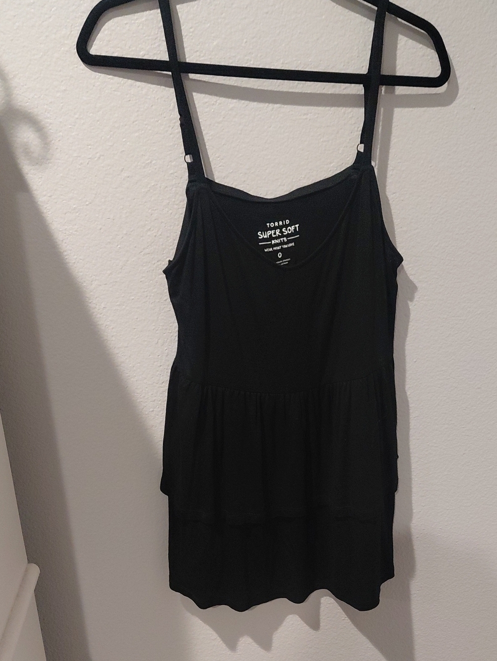 Torrid Black Super Soft Tiered Tank Top